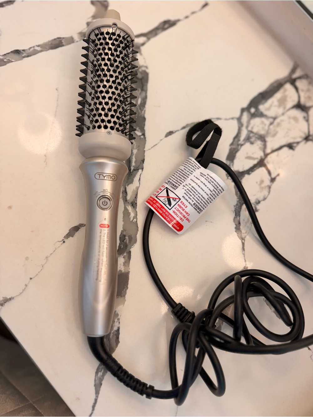 Tymo Silver Hot Air Styling Brush for Women - Smooth Blowouts & Volume